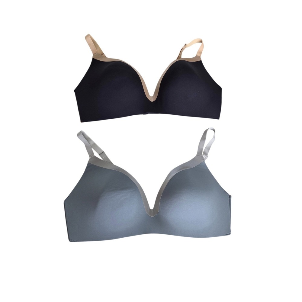 Underoutfit The Satin Grace 3D molded Seamless Wireless Bra Bundle XXL Black